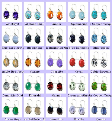 #ad Natural Amethyst Gemstone 925 Sterling Silver Drop Dangle Earrings For Women $29.99