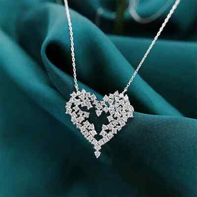 #ad Heart 925 Silver Necklaces Lab Created Pendant Engagement Jewelry Women Special $170.00