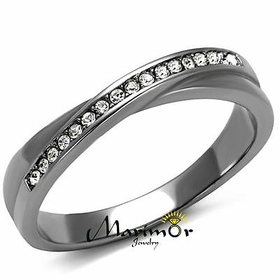 #ad High Polished Stainless Steel Top Grade Crystal Fashion Ring Women#x27;s Size 5 10 $10.97