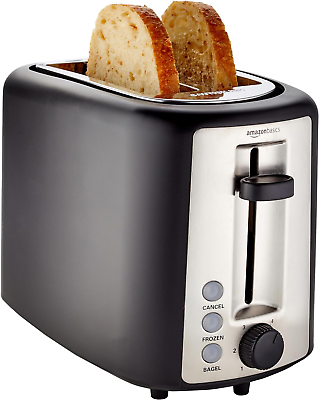 #ad 2 Slice Extra Wide Slot Toaster with 6 Shade Settings Black amp; Silver $34.99