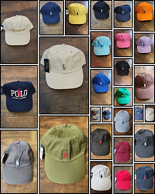 #ad POLO RALPH LAUREN Chino Baseball Cap Hat Adjustable Strap Multiple Color Way $36.00