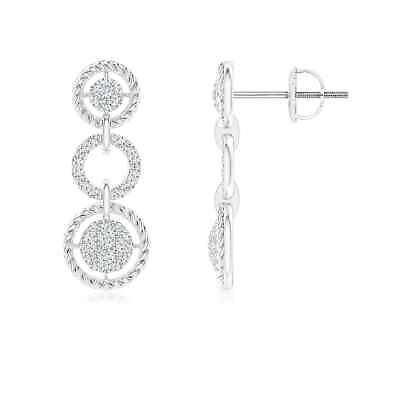 #ad ANGARA Diamond Three Layer Dangle Earrings in 14K White Gold G VS21mm $1187.12