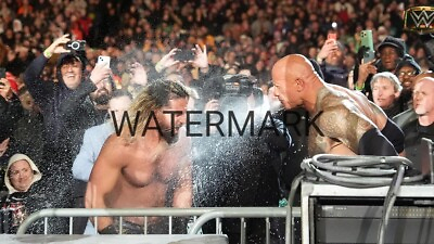 #ad The Rock Spits On Seth Rollins 8x10 photo WrestleMania 40 XL $9.99