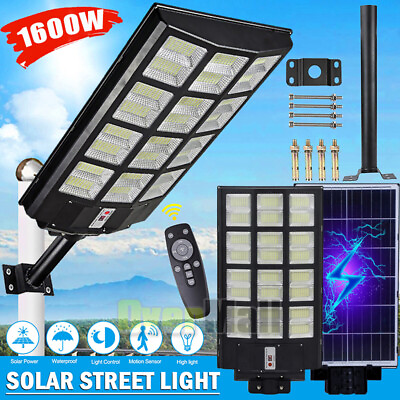 #ad Dusk To Dawn 9900000000LM 1600W Solar Street Light Commercial Outdoor Flood Lamp $114.79