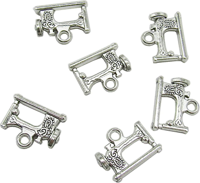 #ad 30 Pcs Silver Sewing Machine Charm Pendant Sewing Charms for Jewelry Making Brac $8.79