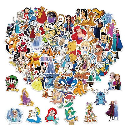 #ad 100Pcs Kids Disney Stickers Pack Princess Cute Cartoon Characters $11.99