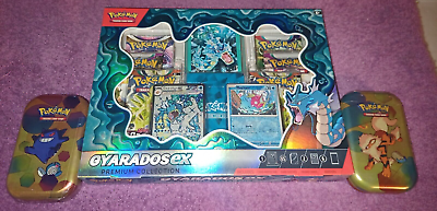 #ad Pokemon Gyarados ex Premium Collection box plus two 151 mini tins sealed $69.99