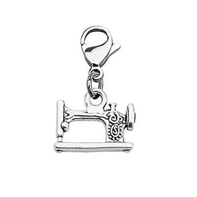 #ad Sewing Charm Sewing Machine Charm Clip on Charm Zipper Pull Charm Silver $17.64