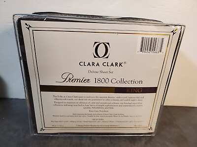 #ad Clara Clark Premier 1800 Collection 4 Piece Deep Pocket Bed Sheet Set King $14.99