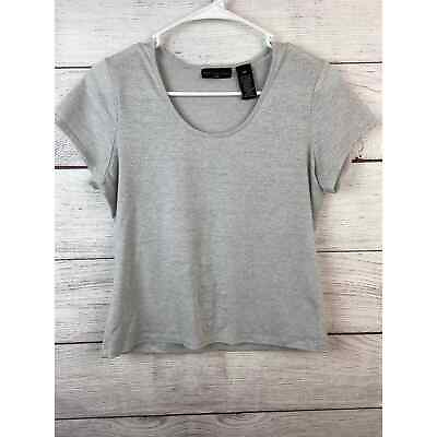 #ad Apostrophe Petite Silver Short Sleeve T Shirt Size M P $12.00