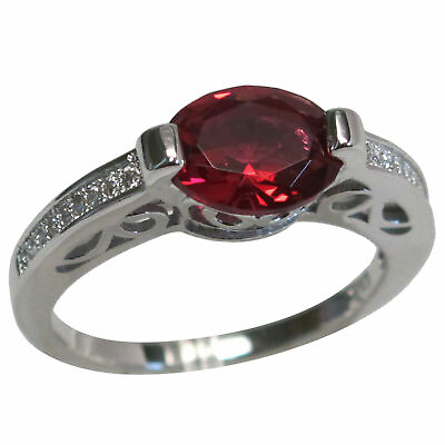 #ad PRECIOUS 2 CT OVAL CUT RUBY 925 STERLING SILVER RING SIZE 5 10 $17.99