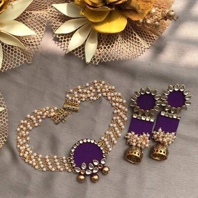 #ad Sabyaachi Pachi Kundan Choker Necklace Set Bollywood Bridal Indian Jewelry $32.99