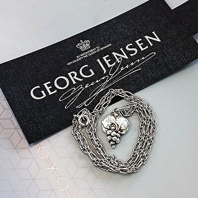 #ad Georg Jensen 925 Denmark Grapes Pendant With Necklace Length 18quot; Weight 8.0 g. $269.00