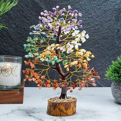 #ad Gemstone Tree 7 Chakra Tree Crystal Tree for Positive Energy Feng Shui Gift USA $26.54