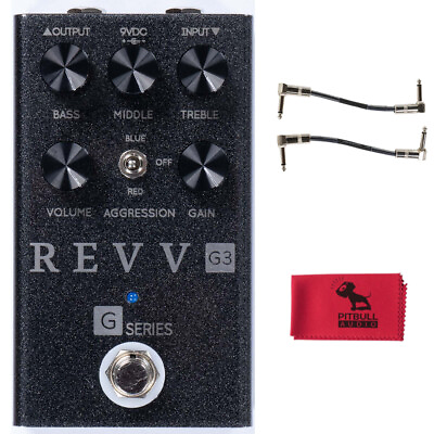 #ad Revv Cadillac Grey G3 Pedal w Patch Cables amp; Pitbull Audio Cloth $229.00