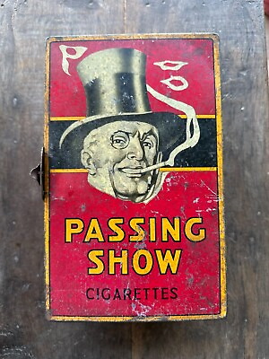 #ad 1930#x27;s Vintage Carreras London Passing Show Cigarette Advertising Litho Tin Box $157.50