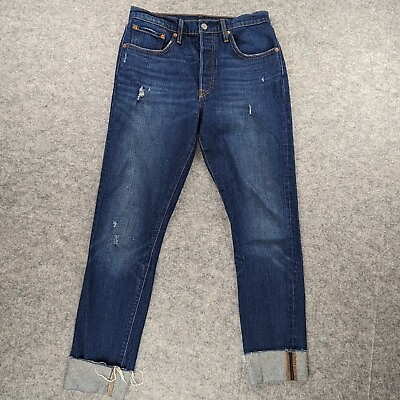 #ad Levis Jeans Mens 30x32 Blue 501 XX Straight Leg Cotton Stretch Denim Button Fly $29.98