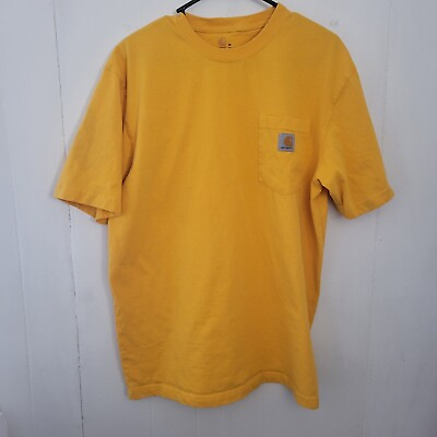 #ad Carhartt Mens T Shirt Medium Yellow Original Fit $9.59