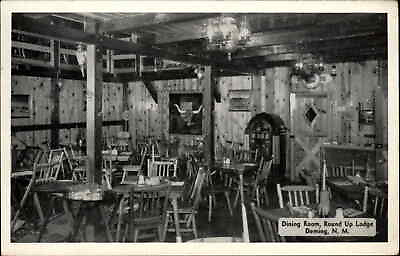 #ad Deming New Mexico NM Dining Room Round Up Lodge Jukebox Vintage Postcard $9.89