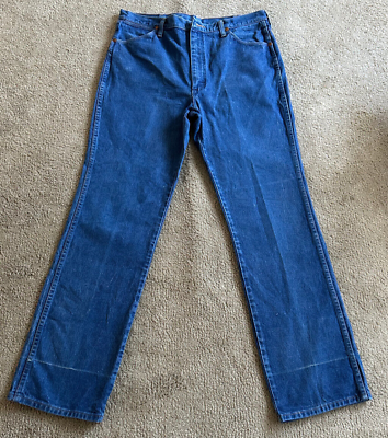 #ad Wrangler Jeans Men#x27;s 38x34 Blue Cowboy Cut Ranch Workwear Western Denim 13MWZ $15.99