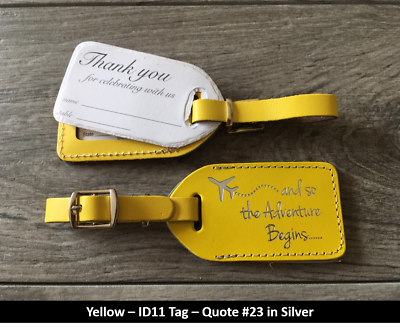 #ad 25 Yellow ID11 Style Bonded Leather WEDDING Escort Luggage Tags $3.10 $77.50