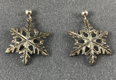 #ad Black Canyon Colorado Sterling 925 Silver Posts And Plated Snowflake Earrings $16.99