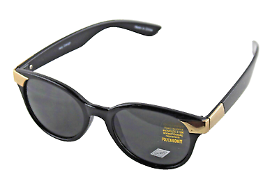 #ad SUNGLASSES Retro Small Classic Black Frame Gold Hinges Black Lens Women Men $12.99