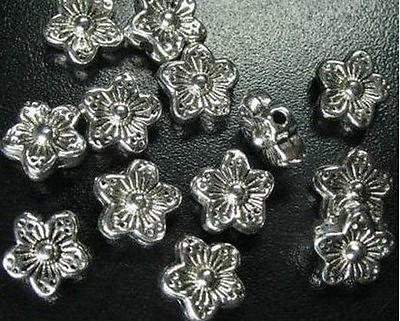 #ad 80 Pcs Tibetan Silver flower spacer beads 9mm FC15 $5.50