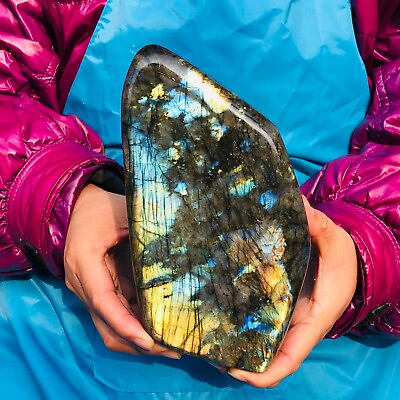 #ad 2100G Natural Labrador Moonstone Quartz Crystal Free Form Mineral Specimen 372 $150.00