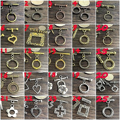 #ad Silver Brass Gold Toggle Clasp Toggle Necklace Jewelry Findings Free Shipping $4.99