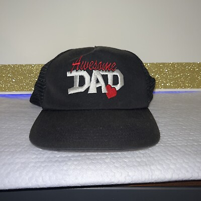 #ad Baseball Cap Awsome Dad Black Red and White $10.00