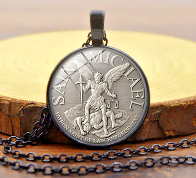 #ad Saint Michael the Archangel Pendant with Expandable 18quot; Chain Necklace $4.95