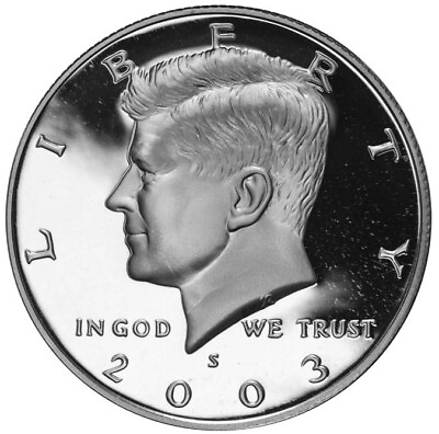 #ad 2003 SILVER Proof Kennedy Half Dollar 90% Silver Major Eye Appeal ENCAPSULATED $16.95