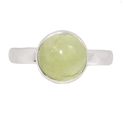 #ad Natural Prehnite 925 Sterling Silver Ring Jewelry s.10 CR23829 $15.99