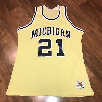 #ad NEW Vtg Sand Knit Jersey MICHIGAN WOLVERINES Rumeal Robinson Basketball LARGE $21.99