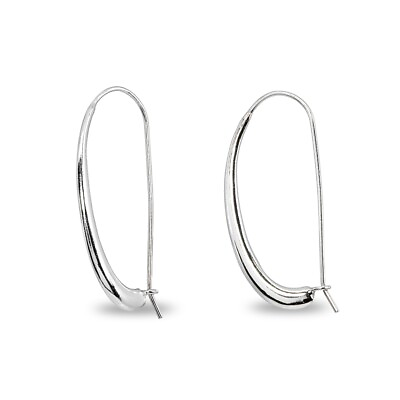 #ad Curved Thin Wire Geometric Polished Sterling Silver Drop Earrings $14.58