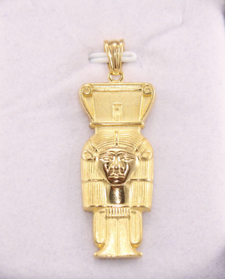#ad Egyptian Handmade Goddess Hathor The Divine Feminine Gold 18K Pendant 10 Gr $1222.65