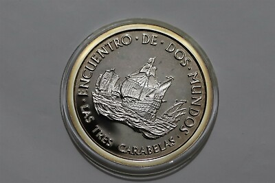 #ad SPAIN DISCOVERIES 1992 MASSIVE SILVER MEDAL 65mm 121Gr. PROOF B46 CP11 $218.94