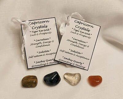 #ad Capricorn Zodiac Crystal Kit Healing Crystal Set Capricorn Star Sign Gift GBP 7.00
