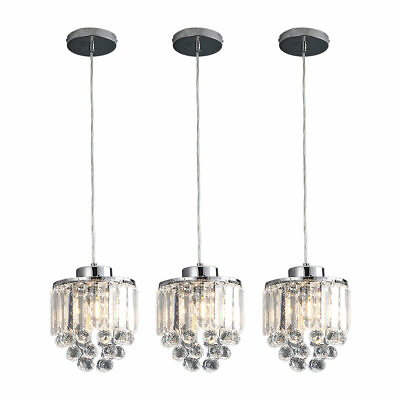 3 Pack Crystal Chandelier Lighting Hanging Lamp Ceiling Pendant Light Fixture US $80.00