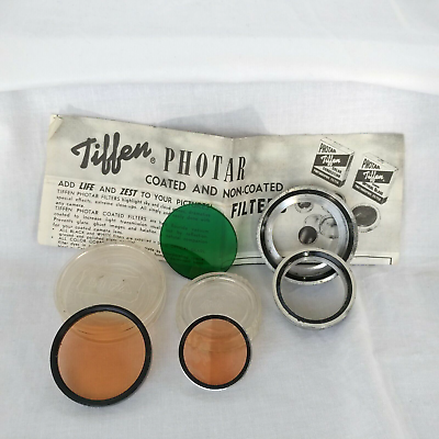 #ad Vintage Tiffen Lens Filters and Rings Lot Of 5 Green Orange quot;Aquot; Type #85 $22.00