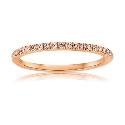 #ad 14K Rose Gold with Pink Diamonds Ring Band 0.20 Ct. Half Way Around Size 6.5 $1225.00