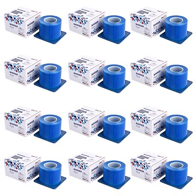 #ad 12 Rolls Blue Dental Medical Barrier Film Tape Adhesive Roll 14400 Sheets 4quot;x6quot; $99.99