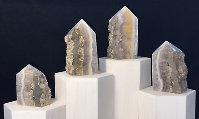 #ad Fluorite w Pyrite Raw Edge Tower Quartz Crystal MetaphysicalDecorSymbiosis $78.00