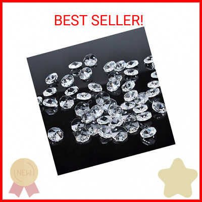 #ad #ad Hamp;D 50pcs 18mm Clear Crystal 2 Hole Octagon Beads Glass Chandelier Prisms Lamp H $14.42