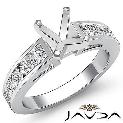 #ad Channel Set Diamond Engagement Ring 14k White Gold Cushion Semi Mount 0.75Ct $1725.00