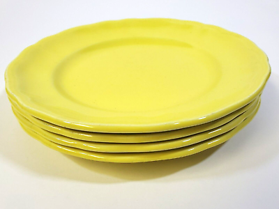 #ad Set of 4 Luneville Louis XV Yellow Salad Plates 7 1 4quot; Vintage Made in France $25.00
