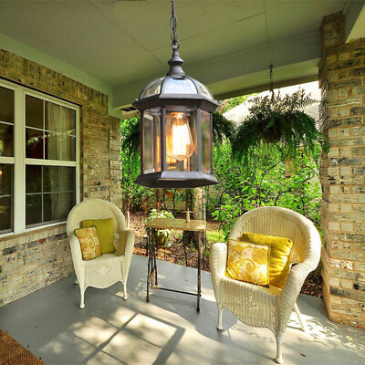 #ad Outdoor Pendant Lighting Garden Chandelier Light Glass Lamp Porch Ceiling Lights AU $123.84