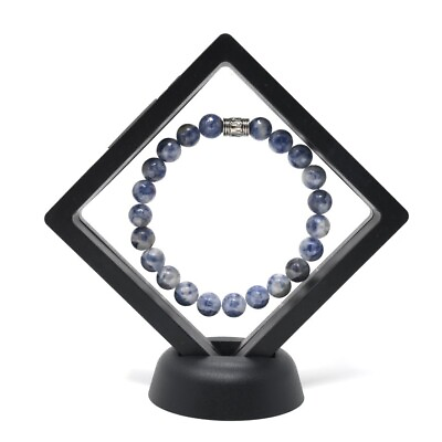 #ad Sodalite Prayer Rolling Drum Gemstone Stretch Good Luck Charm Bracelet NEW $21.21