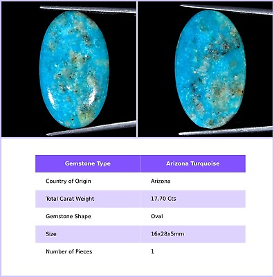#ad Natural Untreated Turquoise Loose Gemstone Oval Cabochon From Arizona $20.99